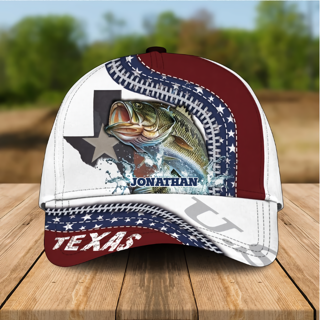 Personalized Texas Fishing US Cap Cornbee