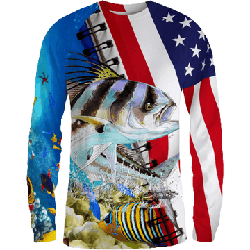 Flag Design Long Sleeve Shirt Cornbee