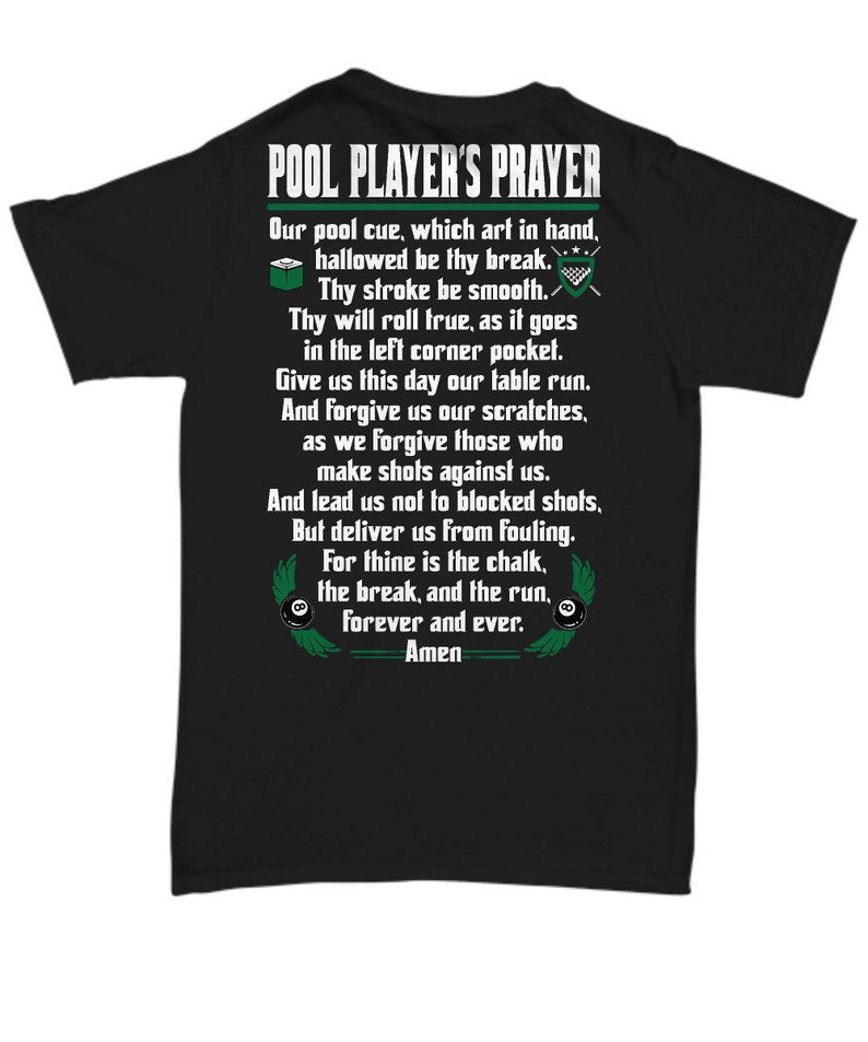 Pool, Pool gift, Pool player's prayer, pool player gift, pool tshirt, gift for pool player, billiards, billiards tshirt, billiards gift Cornbee