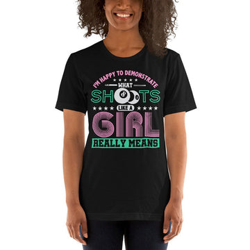 Women's Billiards Shoots Like A Girl T-Shirt Cornbee