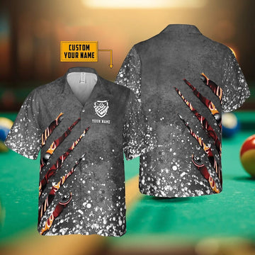 Personalized Name  Billiards Paint Splash Hawaiian Shirt Cornbee