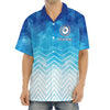 Personalized Name  Billiard Blue Geometric Hawaiian Shirt Cornbee