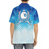 Personalized Name  Billiard Blue Geometric Hawaiian Shirt Cornbee