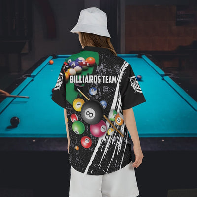 Personalized Name  Billiards Team All Over Print 3D Hawaiian Shirt Cornbee