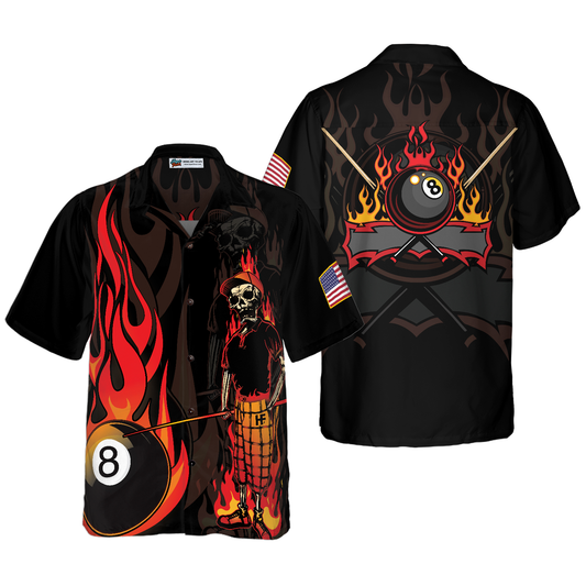 Billiards Hawaiian Shirt, Mr Bones 8 Ball Billiards Aloha Hawaiian Shirt For Summer For Men Women, Gift For Friend, Team, Billiard Lovers Cornbee