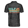 DILF Damn I Love Fishing Polo Shirt, Short Sleeve Black Fishing Shirt For Men, Best Gift For Men, Gift For Fishing Lovers Cornbee