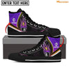 Cornbee Purple and Black Strike Ball 8 Billiard Personalized Name High Top Shoes