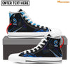 Personalized Name Billiard Blue Fire   High Top Shoes Cornbee