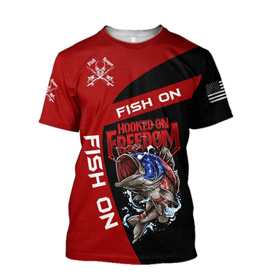 Cornbee Hooked On Freedom Fish 3D Shirt