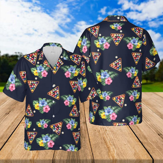 Billiards Aloha Hawaiian Shirts For Summer, Vintage Pool Sports Floral Hawaiian Shirt For Men Women, Best Gift For Friend, Family, Billiard Lovers Cornbee