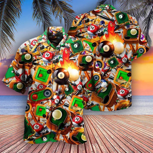 Billiard Hawaiian Shirt, Billiard Make Your Own Luck Aloha Hawaiian Shirt, Billiard Ball Aloha Shirt For Men - Perfect Gift For Billiard Lovers Cornbee
