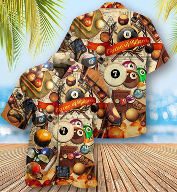 Billiard Hawaiian Shirt, Game Of Billiard Aloha Hawaiian Shirt, Billiard Ball Vintage Style Aloha Shirt For Men - Perfect Gift For Billiard Lovers Cornbee