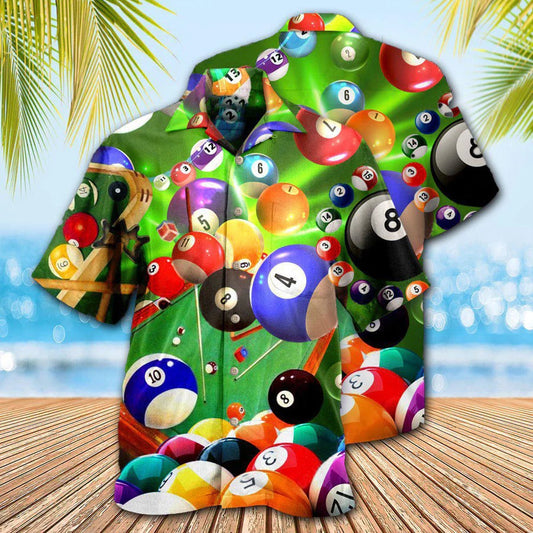 Billiard Hawaiian Shirt, Cue Billiard Aloha Hawaiian Shirt, Billiard Ball Aloha Shirt For Men - Perfect Gift For Billiard Lovers Cornbee
