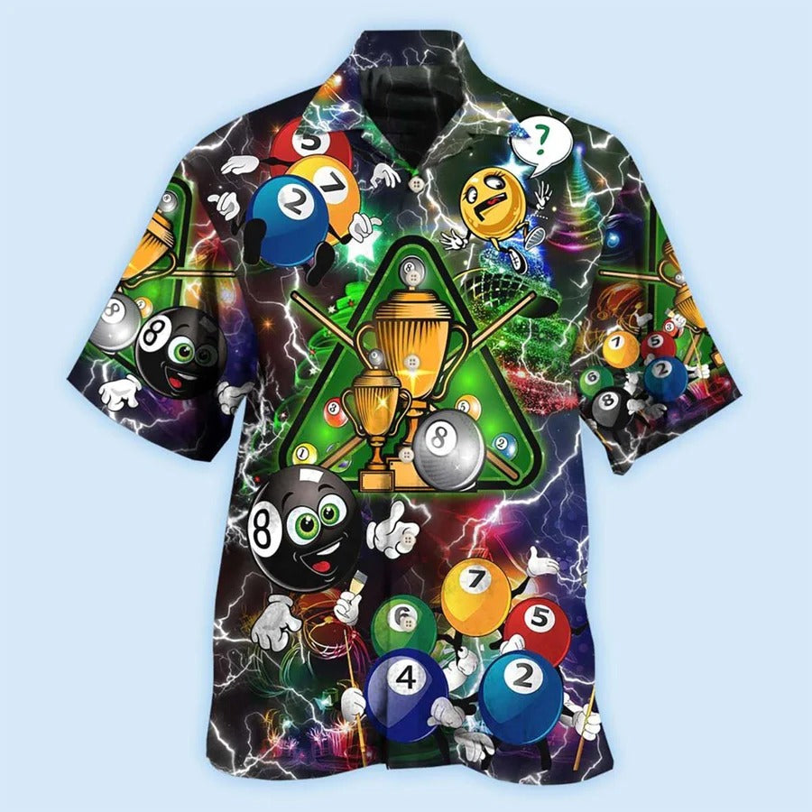 Billiard Hawaiian Shirt, Billiard Champion Aloha Hawaiian Shirt, Billiard Merry Christmas Aloha Shirt For Men - Perfect Gift For Billiard Lovers Cornbee