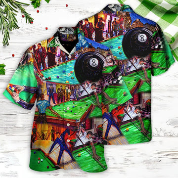 Billiard Hawaiian Shirt, Billiard Rack Aloha Hawaiian Shirt, 8-ball Billiard Aloha Shirt For Men - Perfect Gift For Billiard Lovers Cornbee
