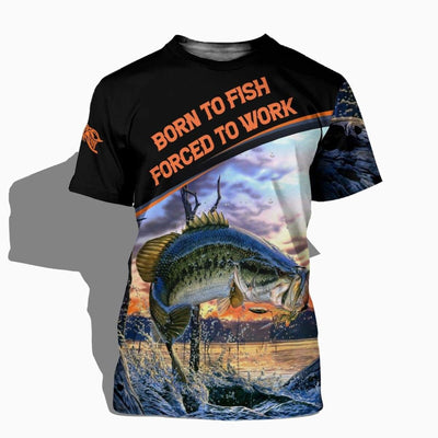 Cornbee Born To Fish Forced To Work 3D Shirt